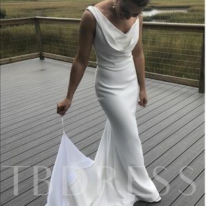 Gorgeous Sleeveless Sheath Wedding Gown.